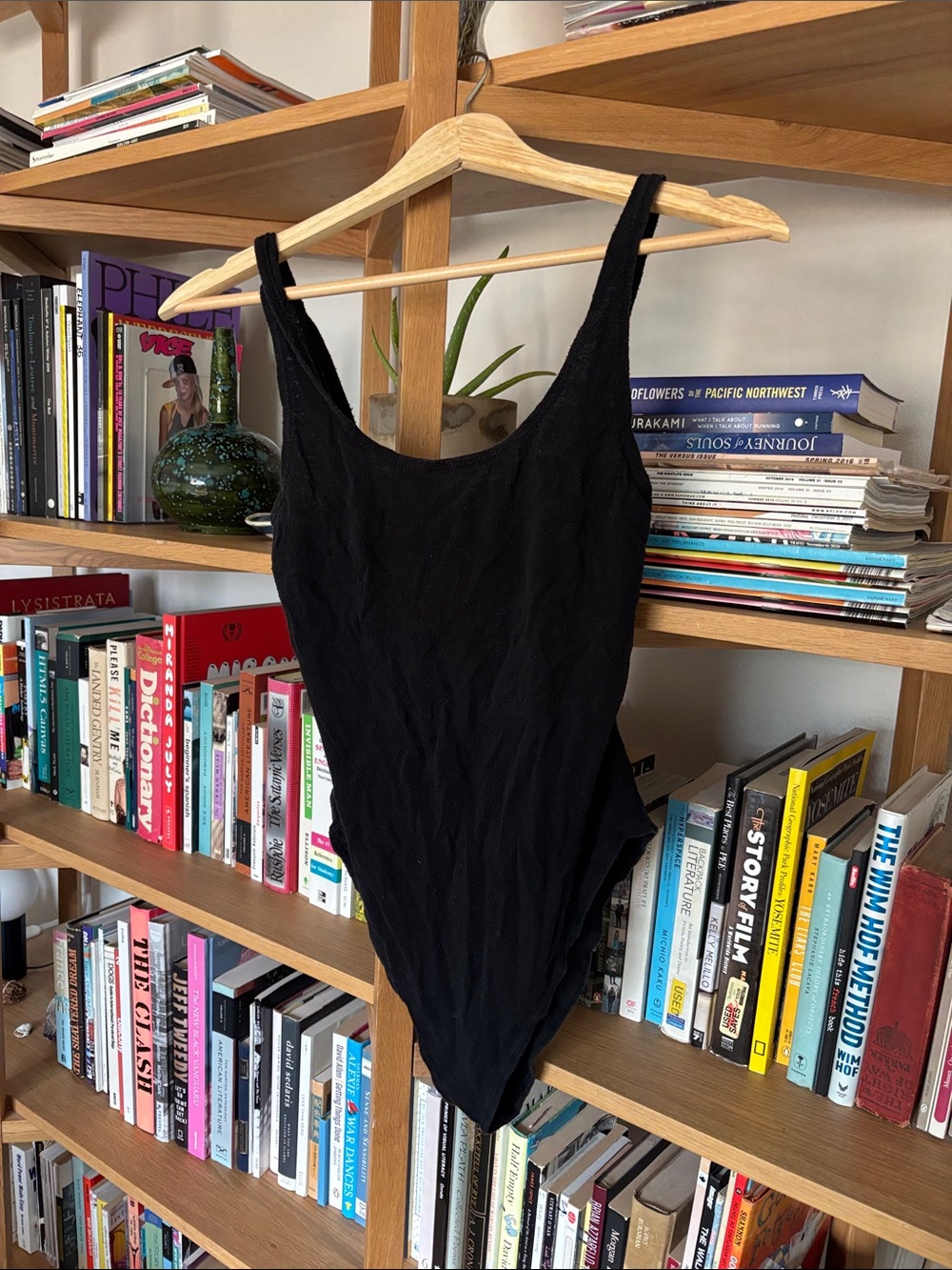 OZMA Black Scoop-Back Ribbed One-Piece
